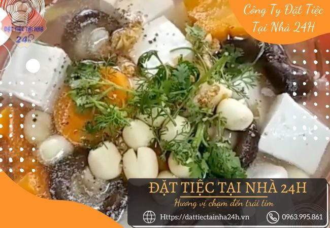 Canh nấm hạt sen chay