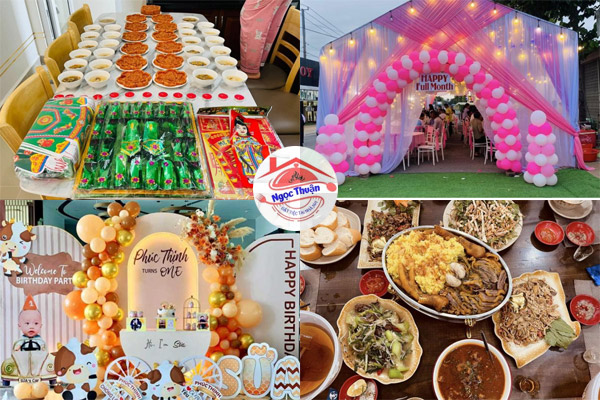 Dịch vụ đặt tiệc đầy tháng tại nhà cho bé trọn gói giá rẻ