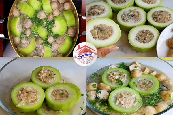 Canh bầu nhồi thịt chay