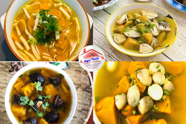 Món canh nấm hầm bí