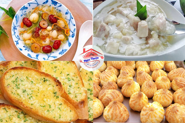 Thực đơn tiệc buffet ngoài trời với tiệc ngọt đa dạng đồ ngọt