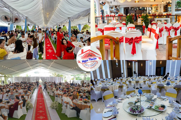 Tiệc cưới chay tại nhà 20 bàn — trang trí rạp cưới và phục vụ trọn gói bởi Ngọc Thuận