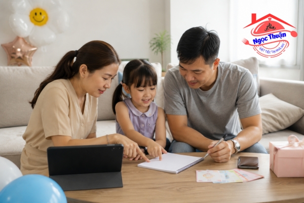Ba mẹ cùng con lên danh sách khách mời sinh nhật