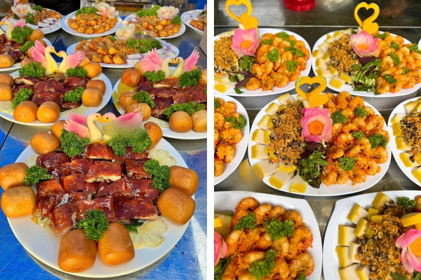 Chế biến món ăn đãi khách.