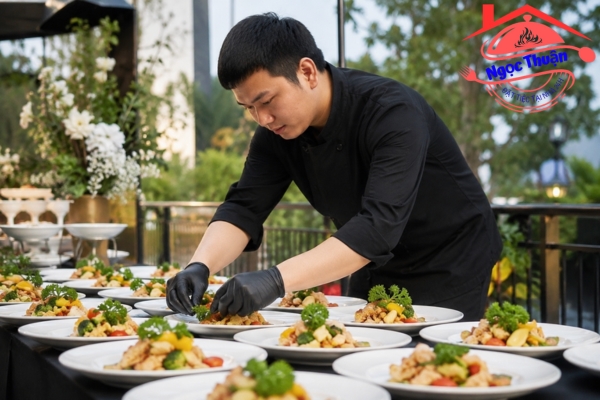 Đội ngũ đầu bếp và nhân viên phục vụ