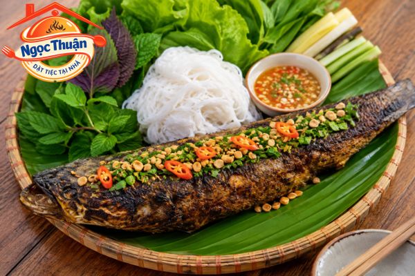 Cá lóc nướng mỡ hành. Cá lóc nướng mỡ hành.