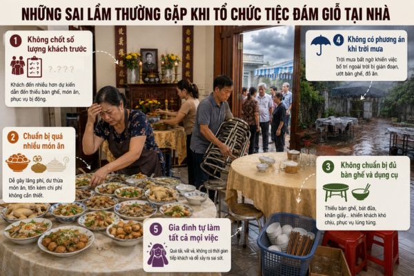 Những sai lầm thường gặp khi tổ chức tiệc đám giỗ tại nhà