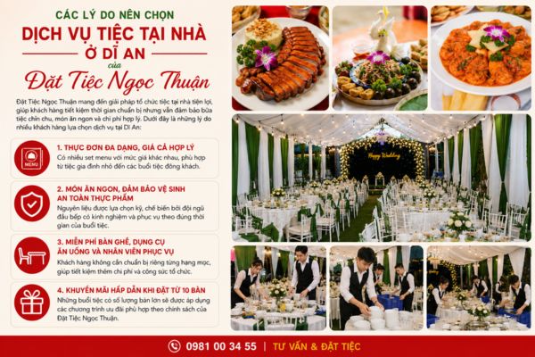 Lý do khách hảng ở Dĩ An chọn đặt tiệc tại Ngọc Thuận Lý do khách hảng ở Dĩ An chọn đặt tiệc tại Ngọc Thuận