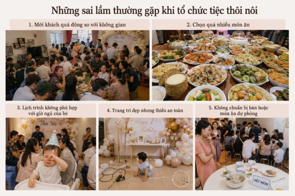 Những sai lầm thường gặp khi tổ chức tiệc thôi nôi