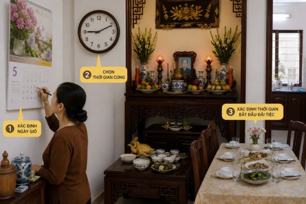 Xác định ngày, giờ tổ chức đám giỗ