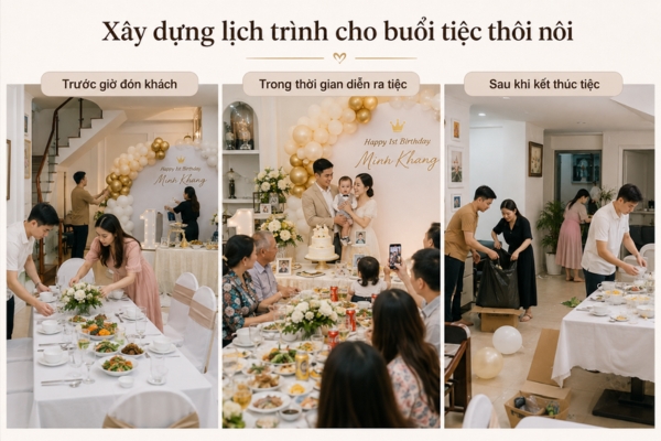 Xây dựng lịch trình cho buổi tiệc thôi nôi