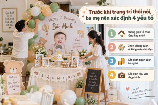 Trước khi trang trí thôi nôi, ba mẹ nên xác định 4 yếu tố