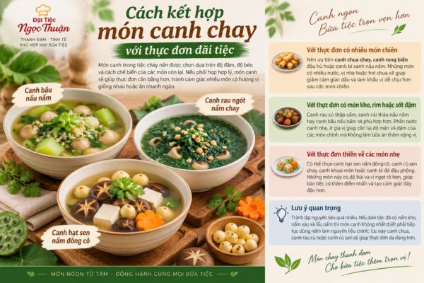 Cách kết hợp món canh chay với thực đơn đãi tiệc