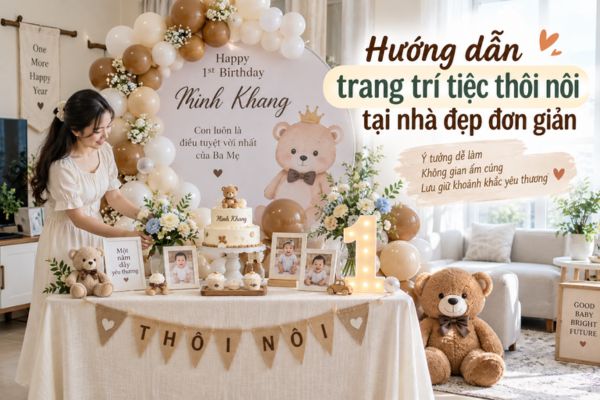 Hướng dẫn trang trí tiệc thôi nôi tại nhà đẹp
