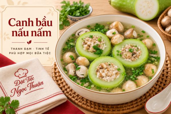 Canh bầu nấu nấm
