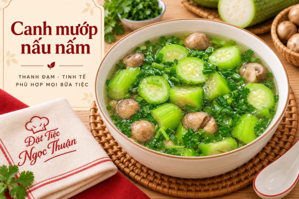 Canh mướp nấu nấm
