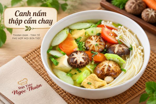 Canh nấm thập cẩm chay