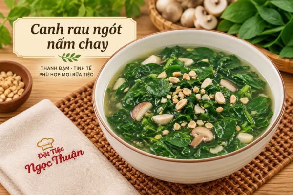 Canh rau ngót nấm chay