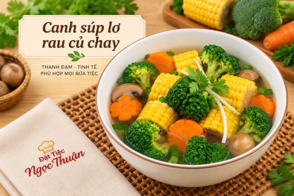 Canh súp lơ rau củ chay