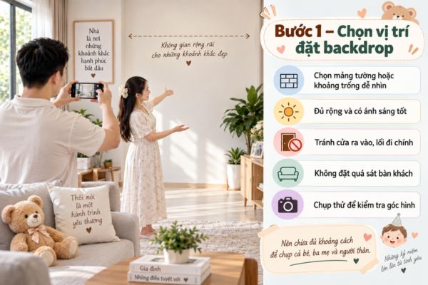 Chọn vị trí đặt backdrop