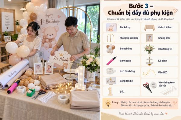 Chuẩn bị đầy đủ phụ kiện