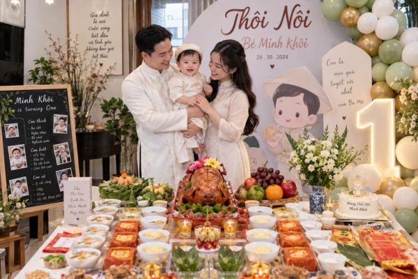 Khái niệm tiệc thôi nôi ch bé