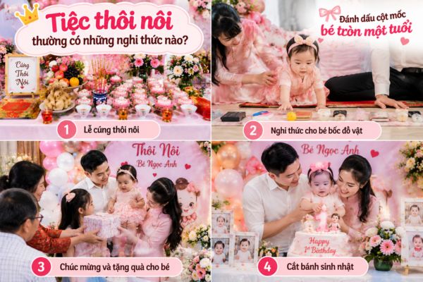 Nghi thức tổ chức tiệc thôi nôi cho bé