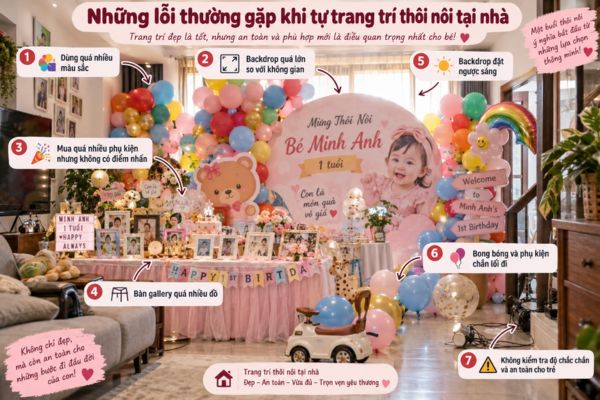 Những lỗi thường gặp khi tự trang trí thôi nôi tại nhà
