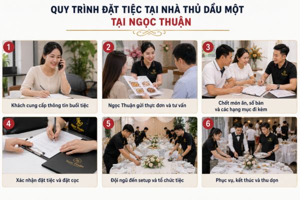 Quy trình đặt tiệc tại nhà Thủ Dầu Một tại Đặt Tiệc Ngọc Thuận