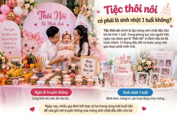 Giải đáp: Tiệc thôi nôi có phải là sinh nhật 1 tuổi không?