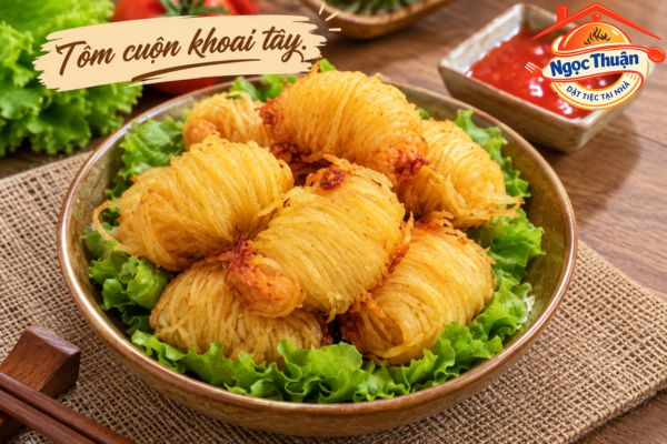 Tôm cuộn khoai tây. Tôm cuộn khoai tây.