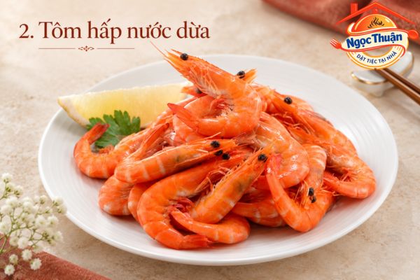 Tôm hấp nước dừa Tôm hấp nước dừa