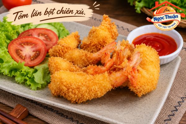 Tôm lăn bột chiên xù. Tôm lăn bột chiên xù.